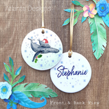 PERSONALISE ME! Humpback Whale Family - Individual Ceramic Hanging Christmas Decoration - Scuba Diving