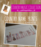 Personalised Name Watercolour Prints - Country & Cowboys