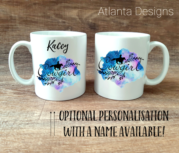 PERSONALISE ME! Cowgirl Country Mug with Optional Coaster Upgrade