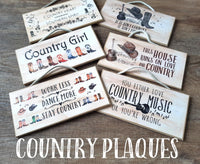 Country Music Hanging Plaque