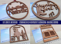 Engraved Country Hanging Decorations